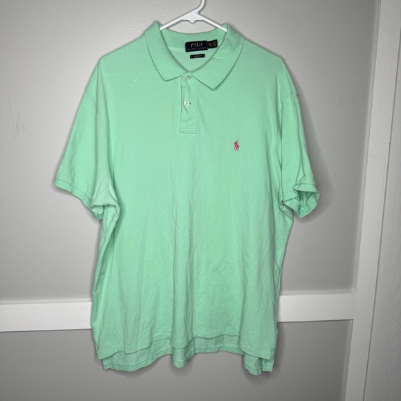 Ralph Lauren Other - Polo Ralph Lauren Classic Fit Teal Mint Green 100% Cotton Pink Pony XXL (Read)